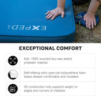 Exped DeepSleep Mat Duo Medium - Self Inflating Firm Car Sleeping Mat, 3” Foam Pad, Pump Included