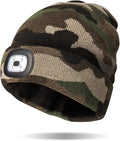 Classic Rechargeable LED Warm Knit Beanie Head Light Hat Headlamp for Outdoor Activities
