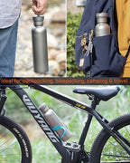 25oz Titanium Water Bottle, Ultralight Single Wall Titanium Flask for Boiling Water, Leakproof Sports Bottle for Camping, Hiking, Cycling & Outdoor Use