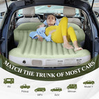 KMZ Inflatable SUV Air Mattress Thickened Flocking with Built-in Pump Self-Inflating Portable Sleeping Travel Bed Pad for SUV Truck Fast Inflation and Deflation