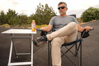 MOUNTAIN SUMMIT GEAR Quick-Fold Camping Table Made with Weather-Resistant Aluminum (Made by Caddis Sports)