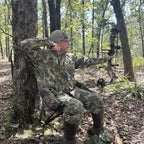Low Down Hunting Seat - Silent 180° Pivot Portable Folding Tree Seat, Adjustable Height Hammock Chair for Turkey Deer Hunting Ground Camping Shooting