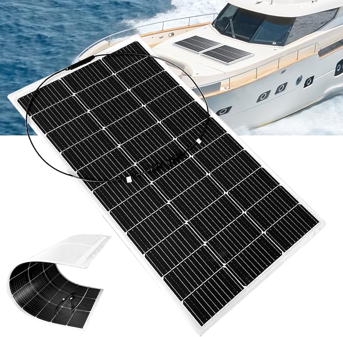 Solar Panel 150W/200W 36V Monocrystalline Lightweight Bendable Solar Panels 240° Ultra Flexible Solar Panel for Rv, Camping, Trailer, Camper, Yacht, Cabin,Tent and Other Scenes,150W