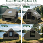 NANJEEN® | Large Luxury Inflatable Camping Tent,Wind & Rain Resistant,12㎡ Interior,2-10 Person Shelter,8 Minutes Fast Setup with Hand Pump,All-Season Ready,Dual Doors,Mosquito-Proof Mesh Windows
