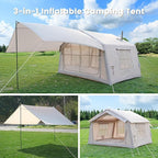 ABORON 2/6/8/10/12 Person Inflatable Camping Tent, Easy Setup Blow Up Tent with Hand Pump, PU3000mm Waterproof & Breathable 4 Season Glamping Tent for Outdoor Camping