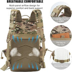 Military Tactical Backpack 25L Day Backpack for Men Molle Army 3 Days Assault Pack Bug Out Bag Water Resistant and Heavy Duty Hiking Treeking Rucksack - Camouflage