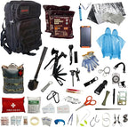 72 Hour Emergency Survival Kit with Food, Solar Power Bank, Water Purifier, First Aid & Tools, Go Bag Emergency Survival Backpack & Emergency Survival Kit for Disaster Preparedness & Evacuation