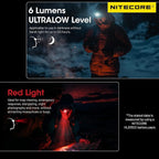Nitecore HA23 UHE 600 Lumen MCT Outdoor Headlamp Multiple Color Temperatures Lightweight AAA Headlight Tag (Green)