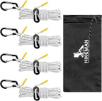 HIKEMAN Reflective Tent Rope Guyline - 4M Camping Guide Ropes,3mm Tent Guy Ropes Cord with Aluminum Tensioners Adjuster for Outdoor Camping Hiking Caravan Awning Tents (White, 3mm)