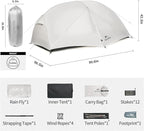 Naturehike Mongar Pro 1/2/3 Person Backpacking Tent,Waterproof Nylon Easy Setup Lightweight Camping Tent