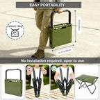 Tactical Camping Table, Collapsible Table Lightweight with Carry Bag, Durable Carbon Steel Outdoor Picnic Table for Camping, Travel expeditions, Hiking, Picnics, BBQs & Beach Trips - Green