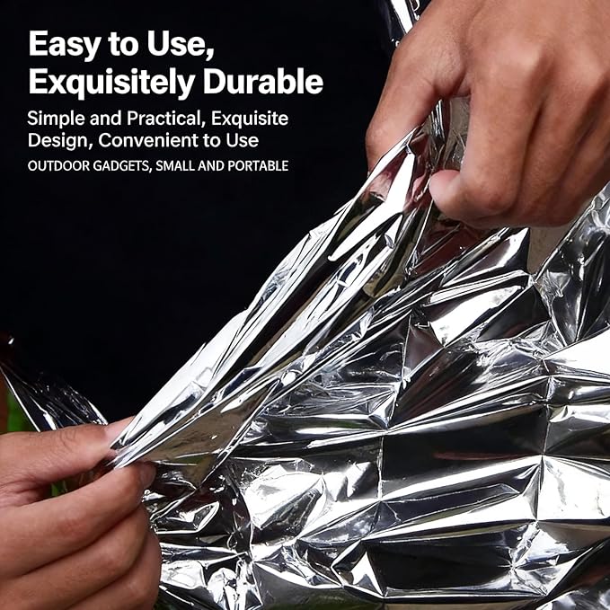 Emergency Survival Tent Kit - 2-Person Mylar Thermal Shelter, Waterproof Windproof Reusable Tube Tent with Whistle & Paracord, Compact Lightweight for Camping, Hiking, Emergency Prep
