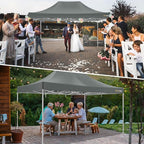 HOTEEL 10x15 Heavy Duty Pop Up Canopy Tent for Parties Event Wedding Commercial Canopy Instant Portable Folding Tent with Roller Bag, Waterproof UV Resistant, Upgraded Thick Hexagonal Legs, Gray