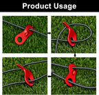 BokWin 20 Packs Tent Tensioners, Guyline Cord Adjusters & Wind Rope Buckles - Aluminum Alloy Camping Accessories for Secure Shelter Setup - Strong Outdoor Gear for Camping, Hiking, Backpacking - Red