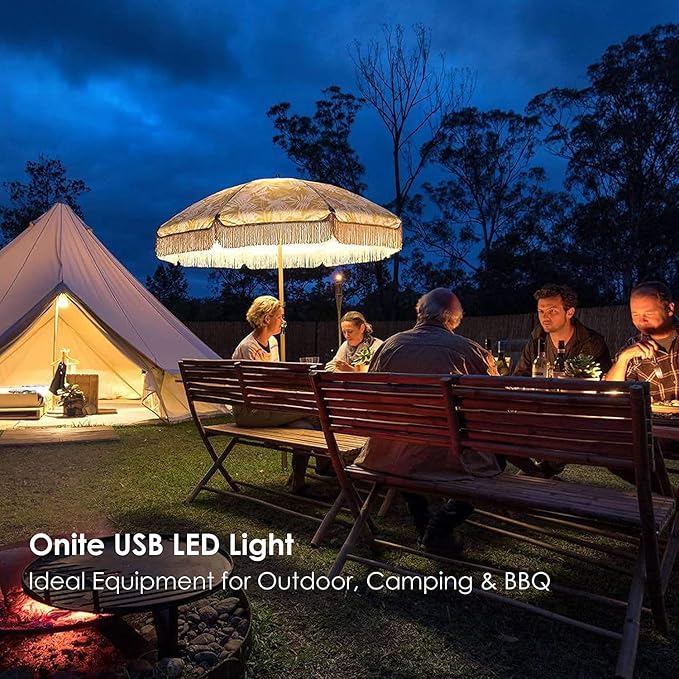 2-Pack Onite USB LED Light Bulb, Emergency Backup Lighting for Camping, Garage, Power Outage Preparedness, for Portable Power Station & Solar Panel, Outdoor Lantern, Warm White