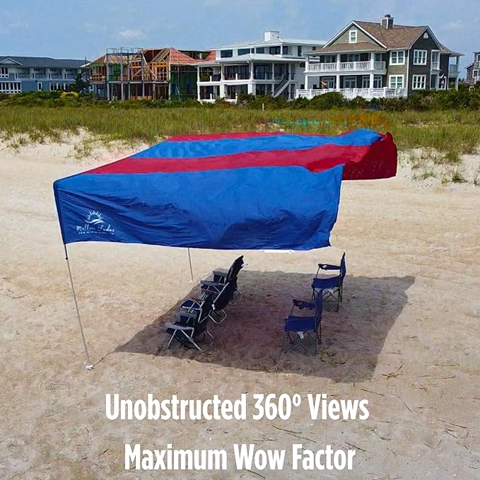 MillionShades® Beach Shade Canopy – Grande 14 ft x 14 ft Wind-Propelled™ Sun Shade for Beach with UPF 50+, 360° Views, Quiet & Lightweight Design, Easy Setup Tent - Windproof Beach Shelter