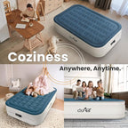 Queen Air Mattress with Built-in Pump, 18" Raised Blow Up Mattress, 800 lbs Max Honeycomb Air Bed, 48Hr Leak-Proof Test, 3min Inflatable Mattress for Home, Guests, Camping, Colchones inflables