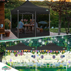 COBIZI 10x10 Canopy Tent with 4 Sidewalls,Heavy Duty Pop up Canopy with Mosquito Netting,Easy up Screen Tent for Parties Wedding Outdoor Camping with Handbag,Black