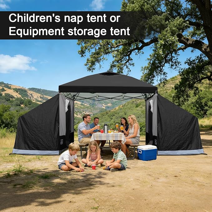 KAMPKEEPER Canopy Side Tent, Camping Canopy Tent for 10x10 Pop Up Canopies, Cube Tents, Gazebo Room Compatible with 10' Wide Canopies(Canopy Not Included)