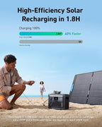 Anker SOLIX C1000 Portable Power Station with 400W Solar Panel, 1800W Solar Generator, 1056wh LFP (LiFePO4) Battery, 6 AC Outlets, Up to 2400W for Home, Power Outages, and Outdoor Camping