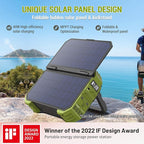 BROWEY Portable Power Station, 1000W (Peak 2000W) Solar Generator with Built-in Solar Panel, 614WH LiFePO4 Battery Pack, AC/DC/USB/PD Outputs, for Outdoor Camping, RV Travel, Emergency Preparedness