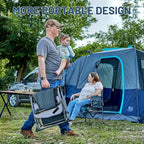 TIMBER RIDGE 2 Pack Camping Directors Chairs with Side Table Pockets, Portable Folding Heavy Duty Lawn Chair for Outdoor Fishing Trip Picnic Concert 400lbs, Blue