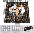 Extra Large Picnic Blankets Waterproof Foldable (80"x 80") Mushroom Beach Blanket Waterproof Sandproof,3-Layer Thicking Mat Outdoor Packable Camping Blanket