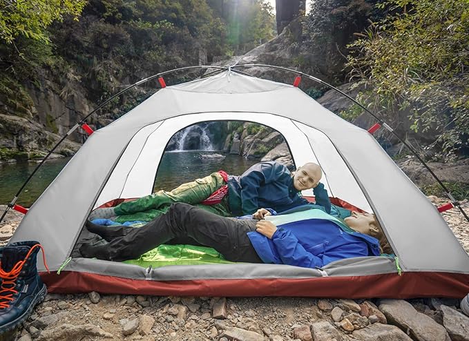 KAZOO 2／4 Person Camping Tent Outdoor Waterproof Family Large Tents 2/4 People Easy Setup Tent with Porch Double Layer | Outdoor, Waterproof, Family, Large, Tents, Easy Setup