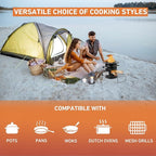 Skyflame Wood Burning Rocket Stove, Portable Camping Stove for Outdoor Cooking, Backpacking, RV and Survival, Essentials Camping Gear - Black