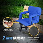 Nova Microdermabrasion 20.5"/25" Wide Stadium Seat for Bleachers w/Back Support Padded Cushion Portable Reclining Bleacher Seats Camping Stadium Chair Waterproof