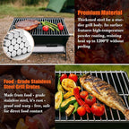 QuliMetal Portable Camping Grill – Foldable Charcoal/Gas Grill with Carry Bag | Heavy-Duty Backpacking BBQ & Fire Pit Grill for Outdoor Cooking, Camping, Tailgating, Patio & Backyard