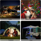 Camping String Lights, Rechargeable Waterproof Hanging Lamp Portable LED Light for Outdoor Camping Awning Tent Garden Party Yard Festival Decor (16.4FT 5 Lighting Modes)