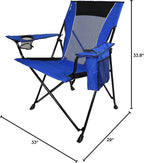 Kijaro Dual Lock Portable Camping Chairs - Enjoy Outdoors with Versatile Folding Sports & Lawn Chair - Dual Lock Feature Locks Position - Maldives Blue with Cooler