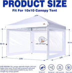 SCOCANOPY Clear Window Sidewall for 10x10 Canopy Frame, 3 Pack Sunwalls Only,(Light Khaki)