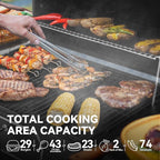 Royal Gourmet CD2030AN 30-Inch Charcoal Grill, Deluxe BBQ Smoker Picnic Camping Patio Backyard Cooking, Black, Large