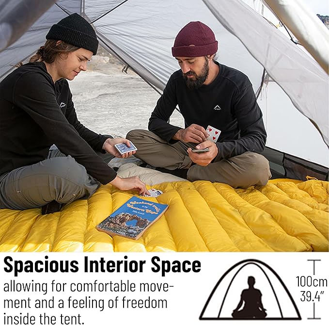 Naturehike Mongar UL Tent [2025 Upgrade] - 1-2 Person Ultralight 3 Season Camping Tent, Waterproof One Person Two Person Backpacking Tent for Hiking, Cycling, Easy Setup