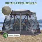 TIMBER RIDGE Easy Pop Up Gazebo Canopy Tent for Camping, 11.5 X 9.8 Ft Portable Instant Screenhouse, Pop Up Screened in Canopy with Netting for Backyard, Patio, Outdoor, Tailgating, Picnics, Grey