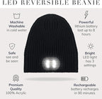 HEAD LIGHTZ® Rechargeable LED Beanie Hat – Hands-Free Lighted Cap for Running, Walking & Camping – As Seen on Oprah’s Favorite Things – Machine Washable, Unisex