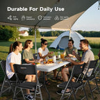 6FT Folding Table Set with 8 Folding Chairs, Heavy Duty 330 lbs Table & 330 lbs Chairs, Portable Folding Furniture Bundle for Camping, Party, Indoor & Outdoor Use