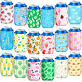 18Pack Summer Can Cooler Sleeves, 12 oz Neoprene Insulated Beer Can Drink Covers Holders Bottles Beverage Coozies for Bachelorette Beach Picnic Party Favors