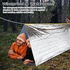 Woanger 4/10/20 Pcs Emergency Tent for Homeless Survival Tents Bulk 2 Person Tube Camping Tents 8 ft x 3 ft Shelter Survival Tent Portable Shelter for Hiking Backpacking Camping Outdoor