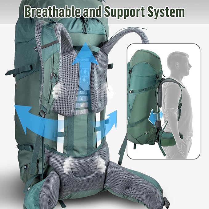 Night Cat Upgraded Backpacking Tents with Internal-Frame Hiking Backpack 100L for 1 2 Persons Easy Clip Setup Camping Tent Adults Scouts Heavy Rainproof Compact Lightweight,Single-Size