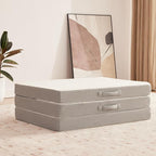 Kingfun Foldable Mattress 4 Inch Folding Mattress Tri-fold Gel Memory Foam Breathable with Storage Bag, Portable Floor Guest Bed Soft for Sleeping Camping, Gray, Twin XL Size