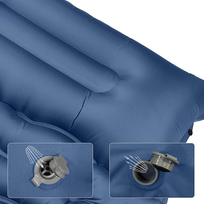 Enlarged and Thickened air Sleeping Mats for Camping, 78.75x27.55x3.93 inches Thick, 330lbs Load Capacity, Quick Inflation in 25 Seconds at Maximum Speed, Low Noise, TPU Coated (Navy Blue)
