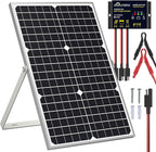 SOLPERK Solar Panel Kit 30W 12V, Waterproof Solar Battery Trickle Charger Maintainer + Upgrade Waterproof Controller + Adjustable Mount Bracket for Boat Car RV Motorcycle Marine Automotive
