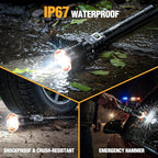 WdtPro Rechargeable LED Flashlights High Lumens, Super Bright 90000LM Rechargeable Flashlight with LCD Display, 5 Modes & Waterproof Powerful 10000mAh Handheld Flashlight for Camping Emergency