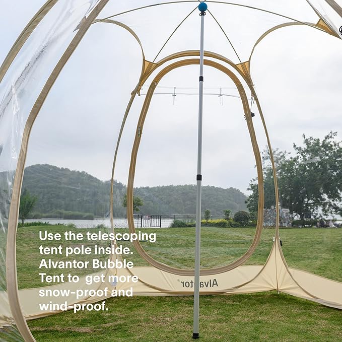 Alvantor Aluminum Telescoping Tarp Poles Adjustable Rods and Round Pad for Alvantor Screen House & Bubble Tent & Vendor Booth
