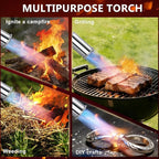 Powerful Propane Torch with Detachable Design, Adjustable Flame Kitchen Blow Torch, Flamethrower Gun Torch Burner for BBQ, Searing Steak, Welding, Camping Charcoal Lighter (Tank Not Included)