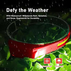 Rechargeable LED Headlamp (Red), 400 Lumens, 230° Wide Beam, USB-C, 5 Modes — Lightweight, Adjustable Headband; Hard Hat Clips for Camping, Hiking, Running & Repairs