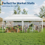 Garvee 10x10 Pop Up Canopy Tent, Heavy Duty Commercial Instant Shelter with One-Person Setup, UPF 50+ Waterproof, 100 Sq Ft Shade for Outdoor Events, Camping, Farmers Market